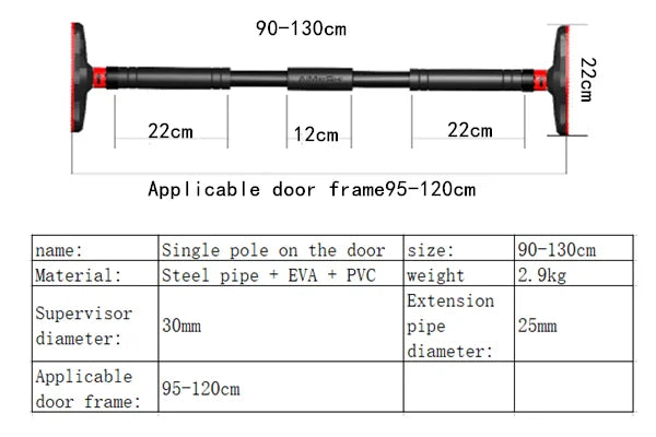 Adjustable Steel Pull-Up & Sit-Up Bar