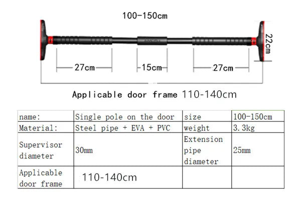 Adjustable Steel Pull-Up & Sit-Up Bar