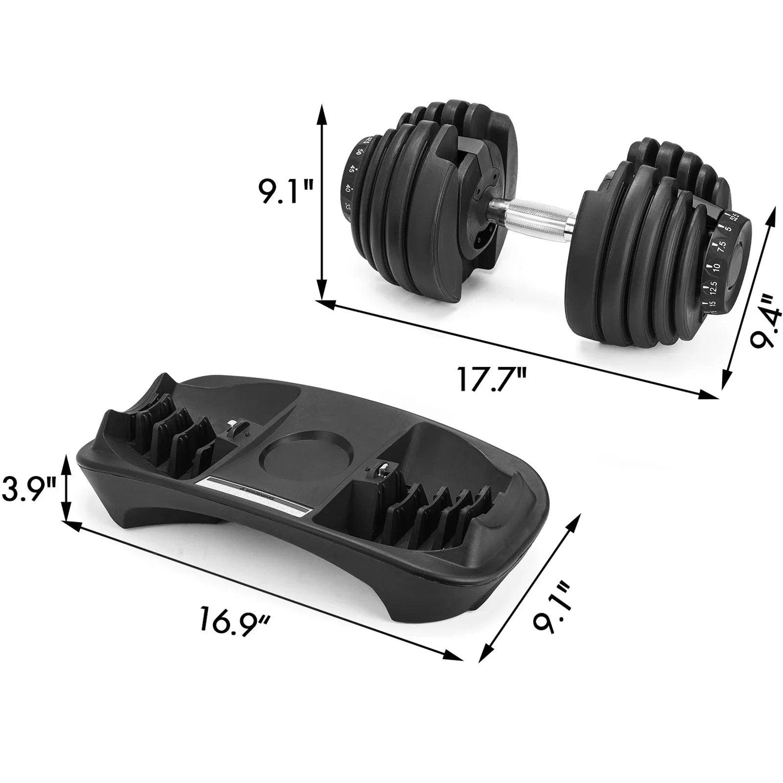 SIHAO 24KG Adjustable Dumbbell Set