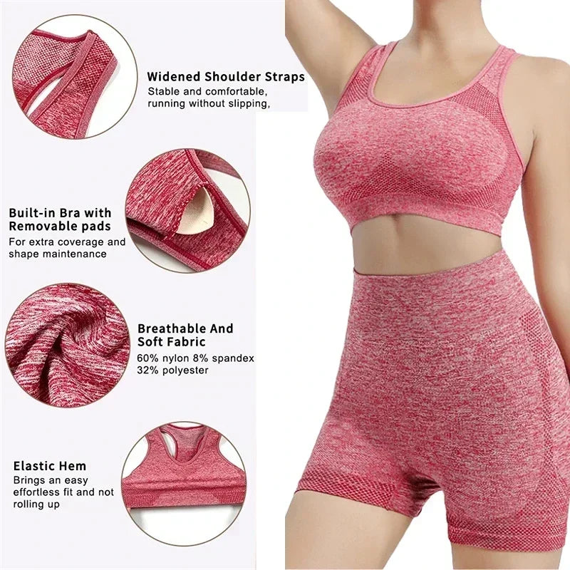 Seamless Yoga Bra & Shorts Set