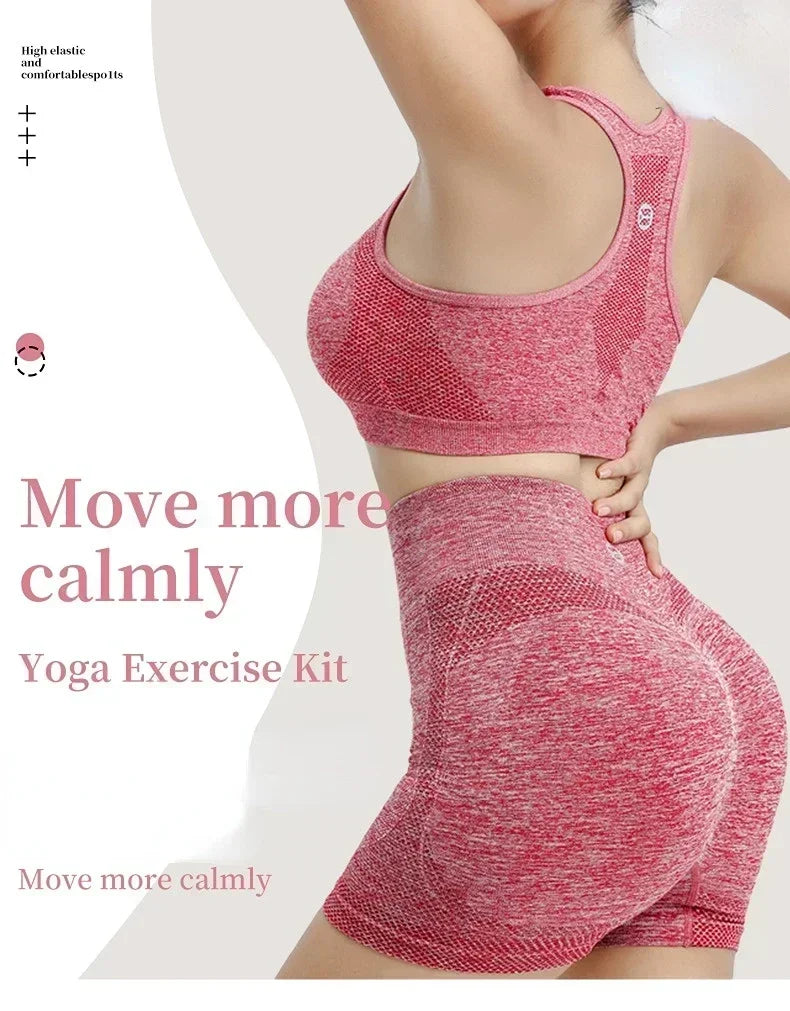 Seamless Yoga Bra & Shorts Set