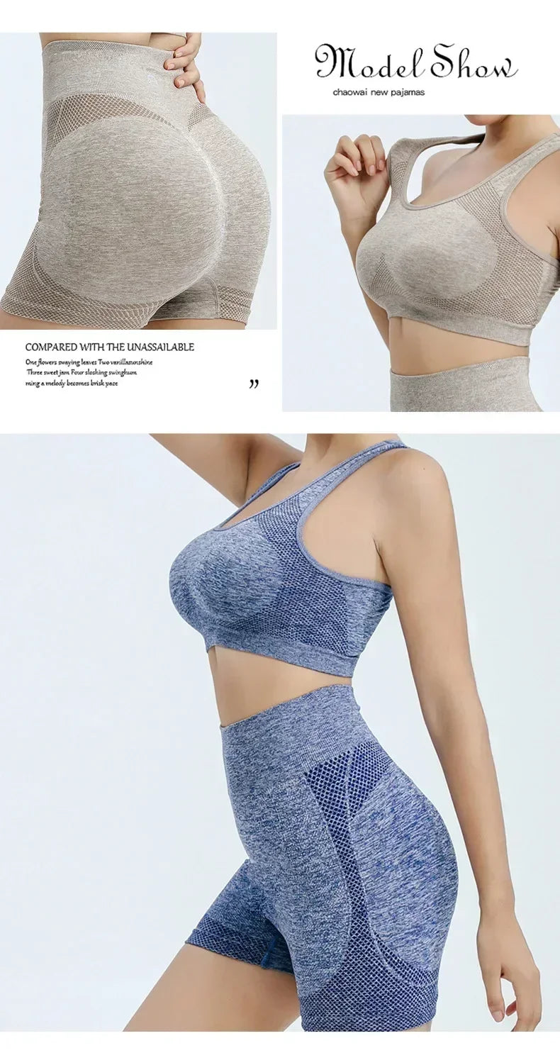 Seamless Yoga Bra & Shorts Set