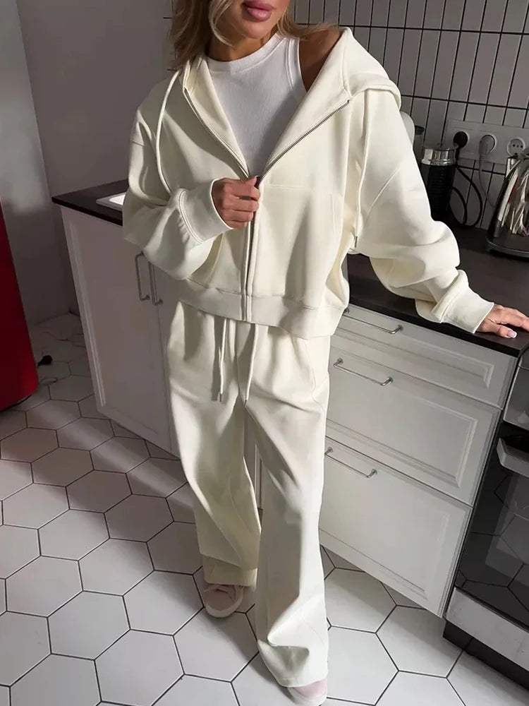 Women's Zip Hoodie Tracksuit Set