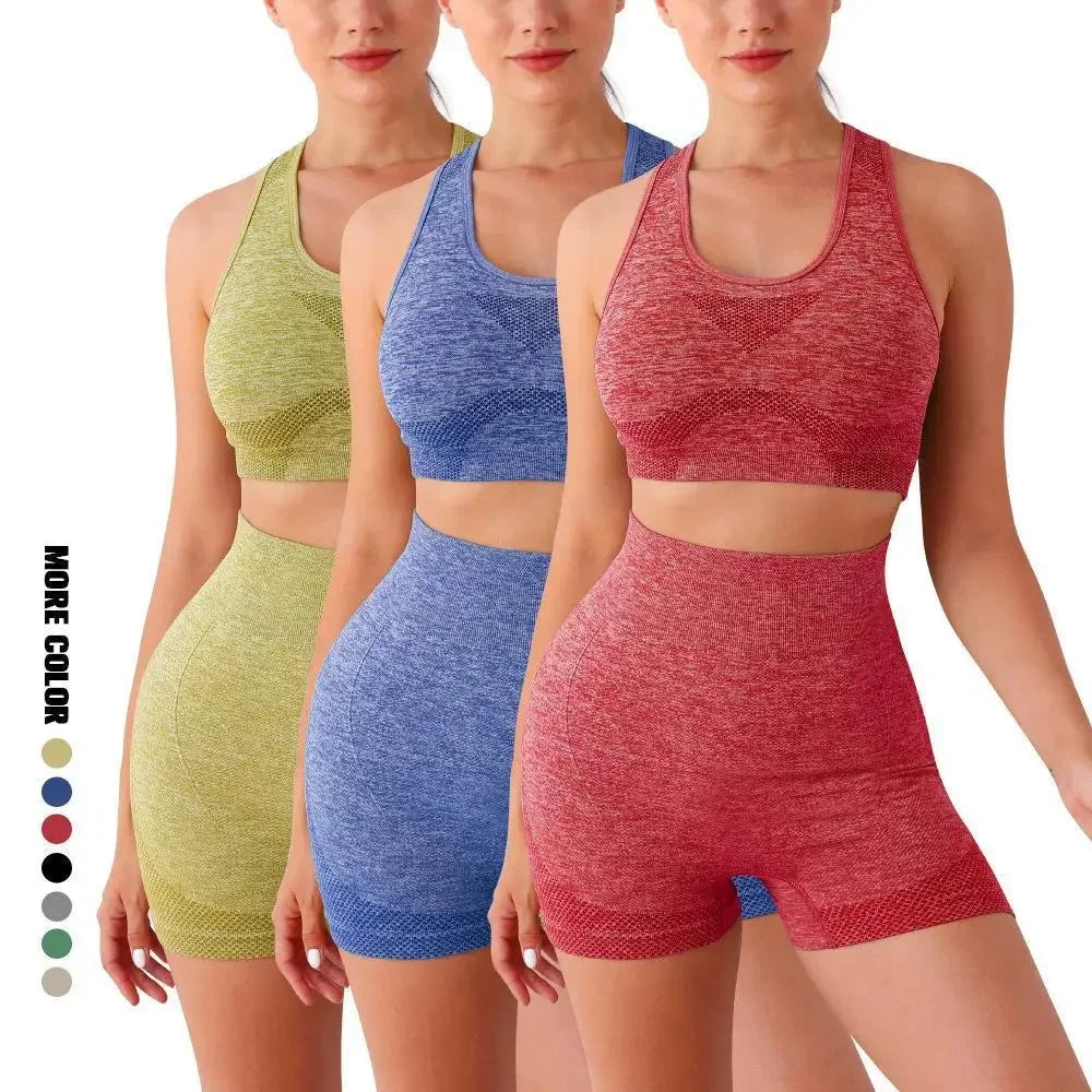 Seamless Yoga Bra & Shorts Set