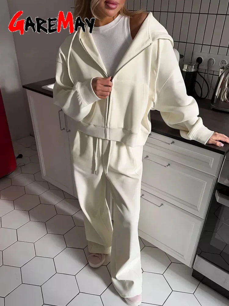 Women's Zip Hoodie Tracksuit Set