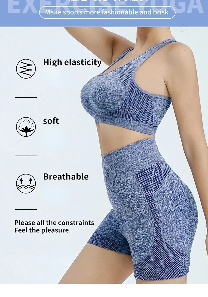 Seamless Yoga Bra & Shorts Set