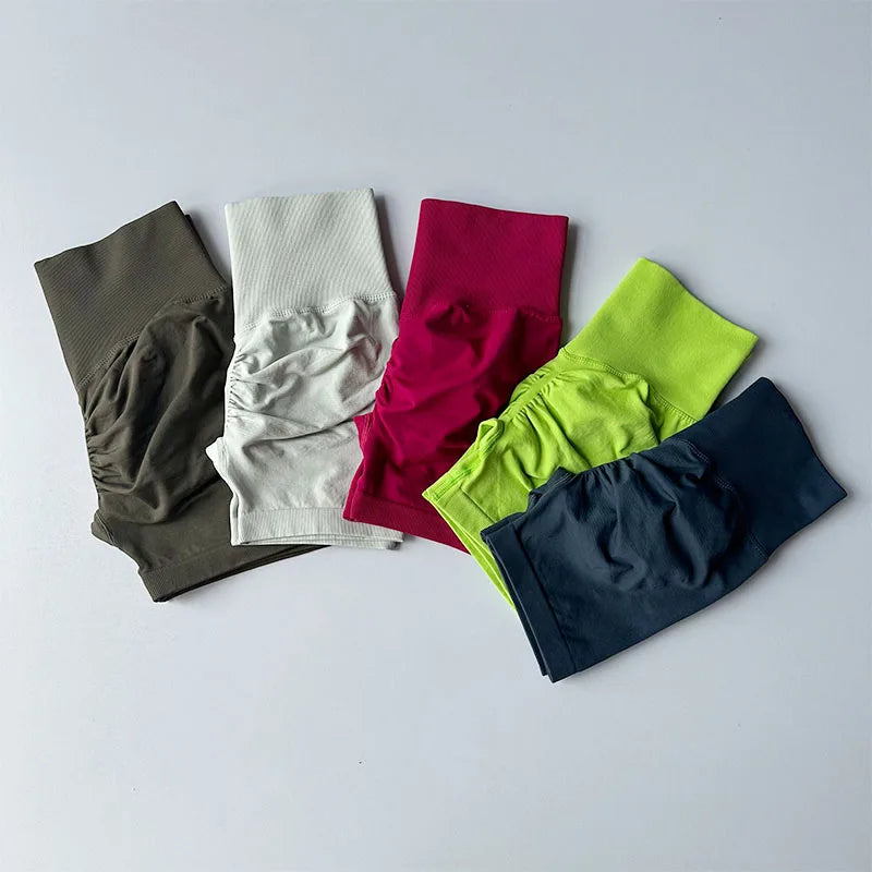 Peach Hip Lifting Sports Shorts Women High Waist and Waist Tightening Slimming Running Hip Speed Drying Three Point Tight Pants