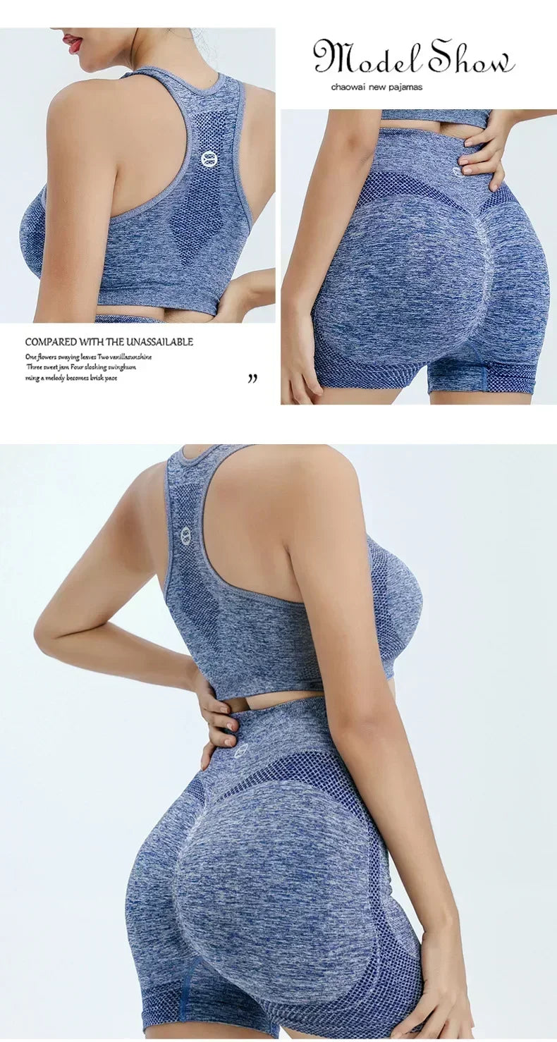Seamless Yoga Bra & Shorts Set