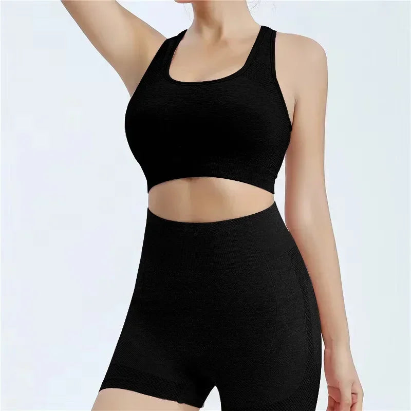 Seamless Yoga Bra & Shorts Set