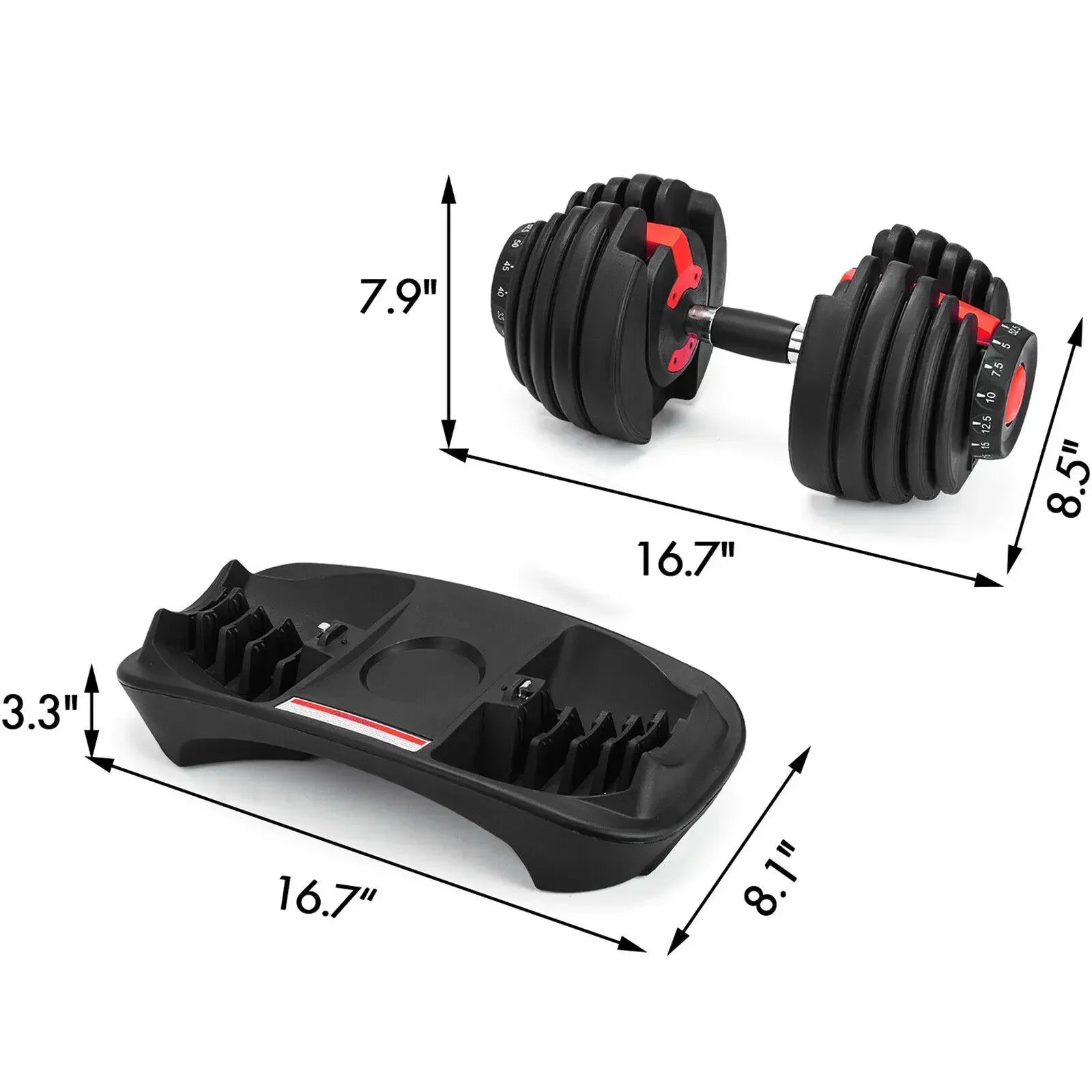 SIHAO 24KG Adjustable Dumbbell Set