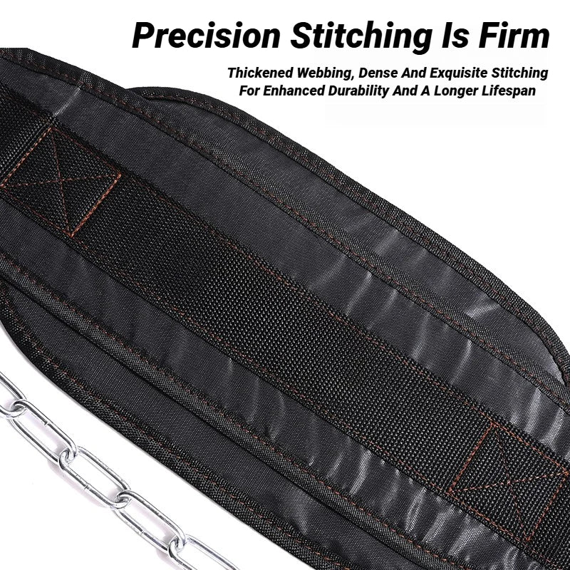 Thicken Weight Lifting Belt With Chain Dipping For Pull Up Chin Kettlebell Barbell Fitness Bodybuilding Gym Back Strength