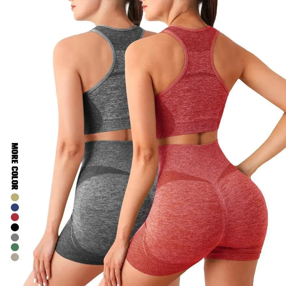 Seamless Yoga Bra & Shorts Set