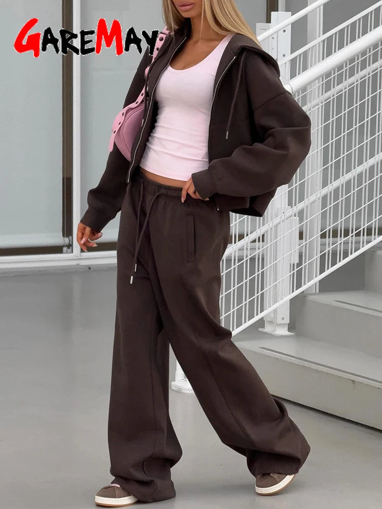 Women's Zip Hoodie Tracksuit Set