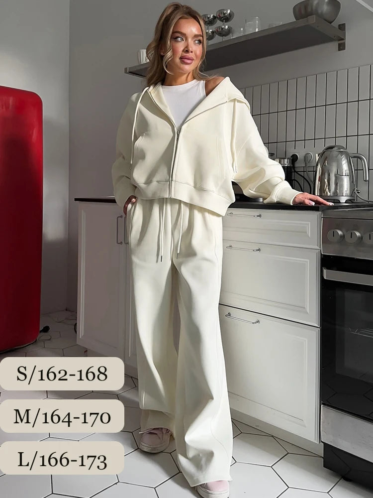 Women's Zip Hoodie Tracksuit Set