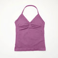 NCLAGEN Gym Longline Strappy Top Women Seamless Yoga Tank With Removable Pads V Neck Workout Clothes Sports Running Fitness Vest