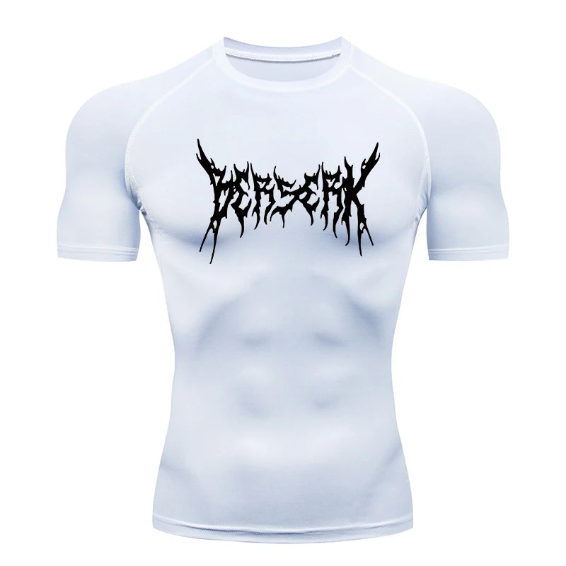 Gym Workout Rash Guard for Men Athletic Quick Dry Compression Shirts Berserk Print Tshirts Tees Tops Undershirts Baselayers