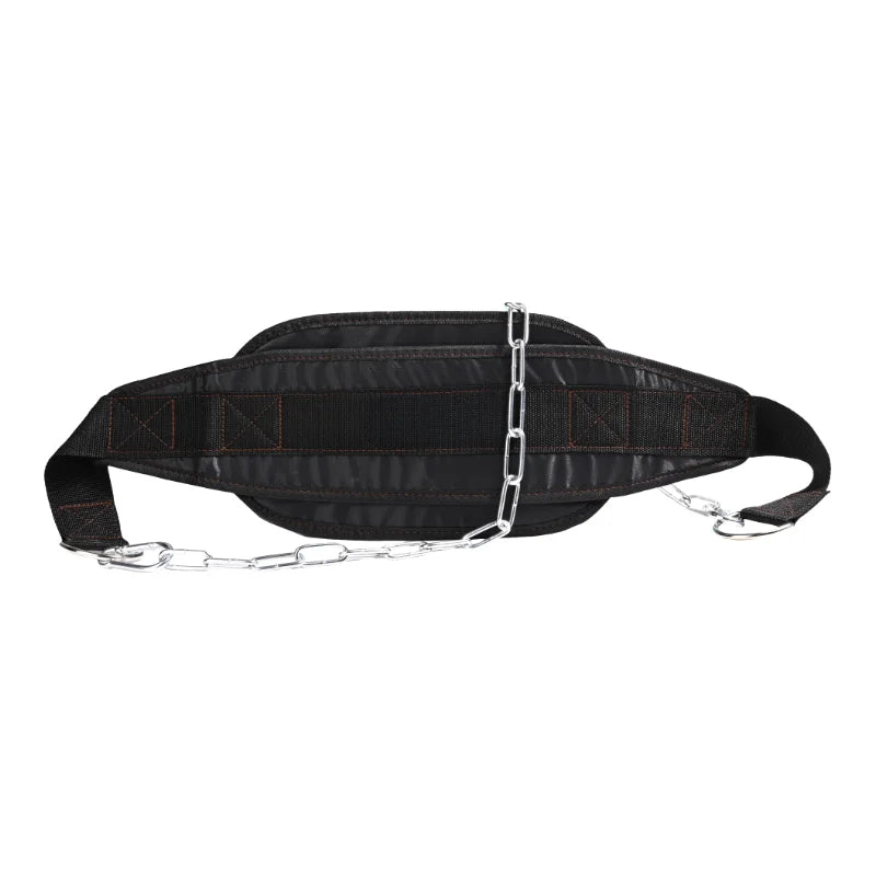 Thicken Weight Lifting Belt With Chain Dipping For Pull Up Chin Kettlebell Barbell Fitness Bodybuilding Gym Back Strength